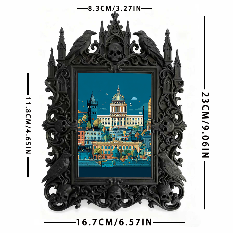 Exclusive Gothic Dark-style Photo Frame | Dark Fairy Garden Shop Window Decor, Photo Ornament, Wall/Table Dual-use, Eco-friendly Waterproof 