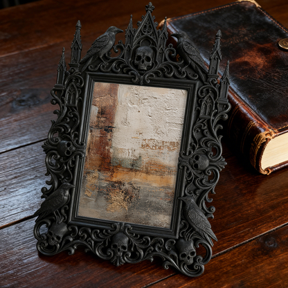 Chic Gothic Dark-style Photo Frame | Gothic Burlesque Costume Shop Decor, Photo Ornament, Wall-mountable & Tabletop, Slim Waterproof Frame