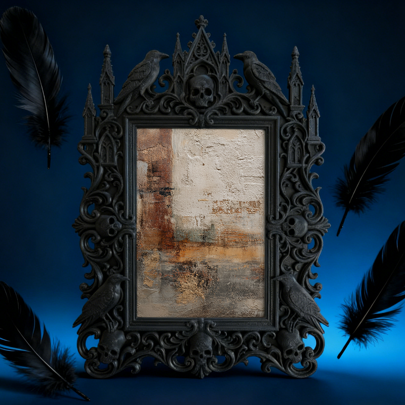 Chic Gothic Dark-style Photo Frame | Gothic Burlesque Costume Shop Decor, Photo Ornament, Wall-mountable & Tabletop, Slim Waterproof Frame