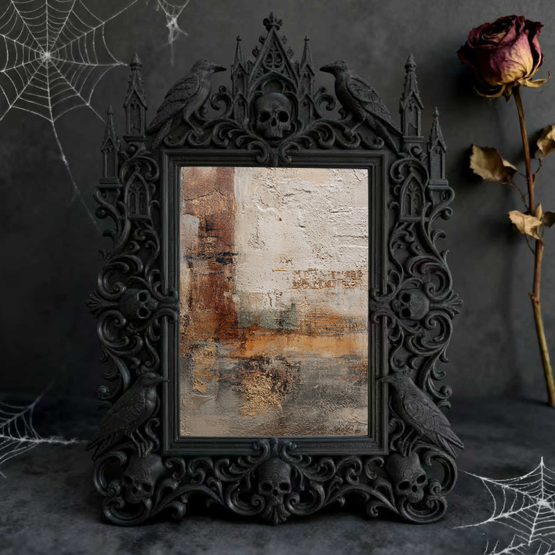 Chic Gothic Dark-style Photo Frame | Gothic Burlesque Costume Shop Decor, Photo Ornament, Wall-mountable & Tabletop, Slim Waterproof Frame