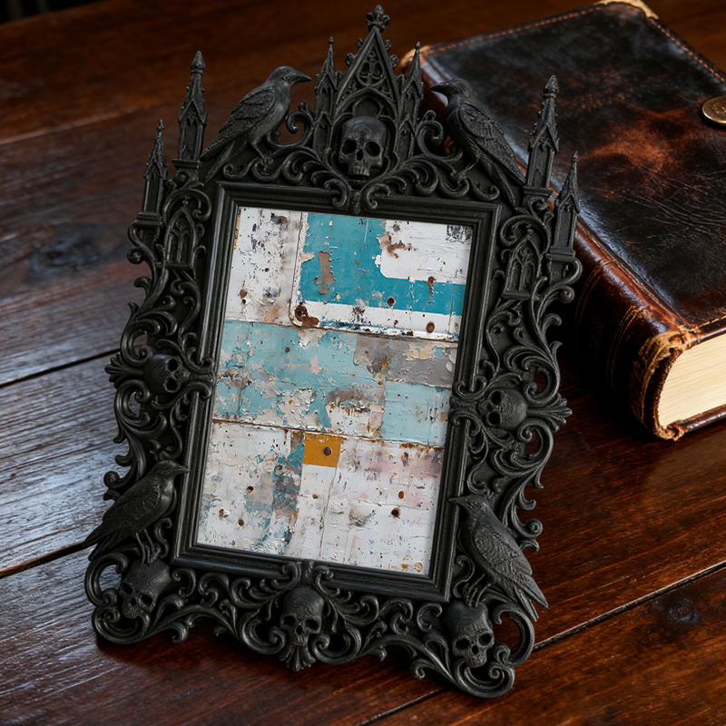 Must-have Gothic Dark-style Photo Frame | Paranormal Museum Gift Shop Decor, Photo Ornament, Dual-use Display, Shockproof Waterproof Frame