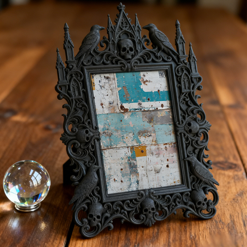 Must-have Gothic Dark-style Photo Frame | Paranormal Museum Gift Shop Decor, Photo Ornament, Dual-use Display, Shockproof Waterproof Frame