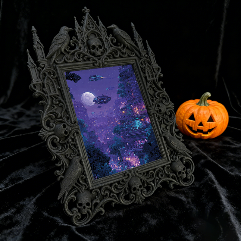 Rare Gothic Dark-style Photo Frame | Werewolf Themed Camping Gear Shop Decor, Photo Ornament, Wall-mountable & Tabletop, Rustic Waterproof F