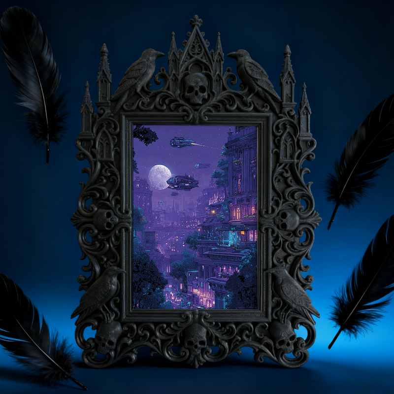 Rare Gothic Dark-style Photo Frame | Werewolf Themed Camping Gear Shop Decor, Photo Ornament, Wall-mountable & Tabletop, Rustic Waterproof F