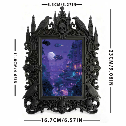 Rare Gothic Dark-style Photo Frame | Werewolf Themed Camping Gear Shop Decor, Photo Ornament, Wall-mountable & Tabletop, Rustic Waterproof F