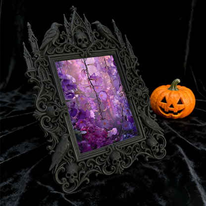 Sleek Gothic Dark-style Photo Frame | Dark Calligraphy Ink Studio Decor, Photo Ornament, Wall/Table Dual-use, Stain-resistant Waterproof Fra