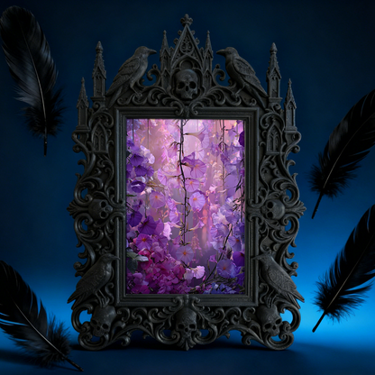 Sleek Gothic Dark-style Photo Frame | Dark Calligraphy Ink Studio Decor, Photo Ornament, Wall/Table Dual-use, Stain-resistant Waterproof Fra