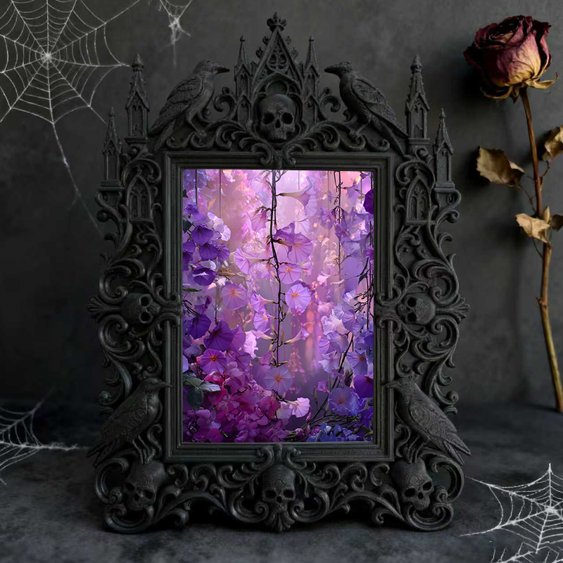 Sleek Gothic Dark-style Photo Frame | Dark Calligraphy Ink Studio Decor, Photo Ornament, Wall/Table Dual-use, Stain-resistant Waterproof Fra