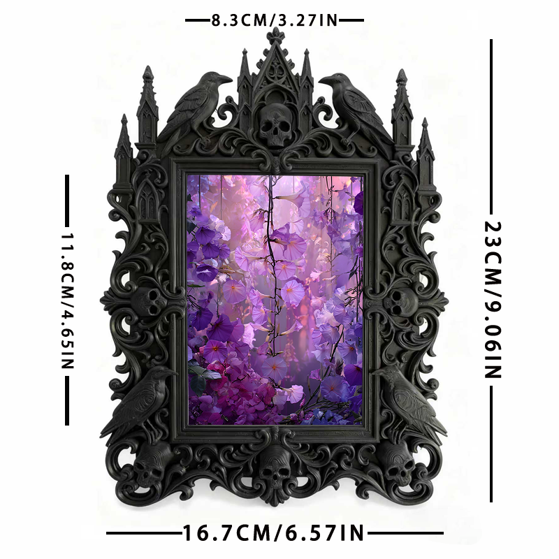 Sleek Gothic Dark-style Photo Frame | Dark Calligraphy Ink Studio Decor, Photo Ornament, Wall/Table Dual-use, Stain-resistant Waterproof Fra