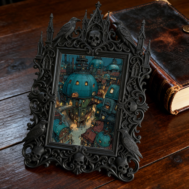 Must-have Gothic Dark-style Photo Frame | Horror Themed Escape Game Prize Decor, Photo Ornament, Wall-mountable & Tabletop, Reusable Waterpr