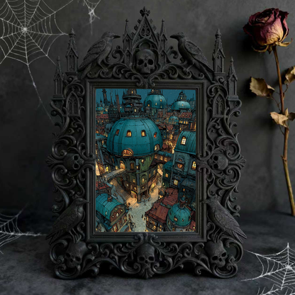 Must-have Gothic Dark-style Photo Frame | Horror Themed Escape Game Prize Decor, Photo Ornament, Wall-mountable & Tabletop, Reusable Waterpr