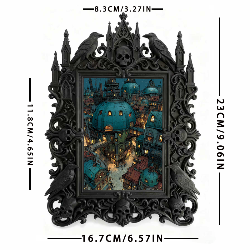 Must-have Gothic Dark-style Photo Frame | Horror Themed Escape Game Prize Decor, Photo Ornament, Wall-mountable & Tabletop, Reusable Waterpr