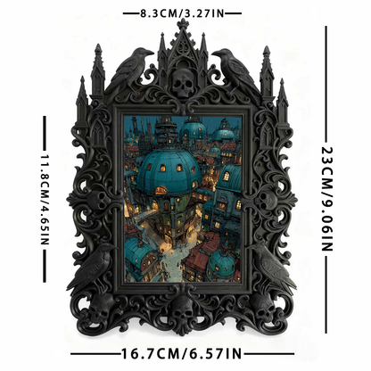 Must-have Gothic Dark-style Photo Frame | Horror Themed Escape Game Prize Decor, Photo Ornament, Wall-mountable & Tabletop, Reusable Waterpr