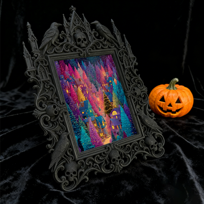 Rare Gothic Dark-style Photo Frame | Vampire Cosplay Wig Shop Display, Photo Ornament, Wall/Table Dual-use, High-gloss Waterproof Frame