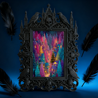 Rare Gothic Dark-style Photo Frame | Vampire Cosplay Wig Shop Display, Photo Ornament, Wall/Table Dual-use, High-gloss Waterproof Frame