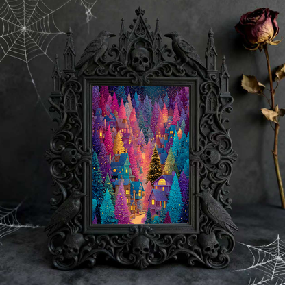 Rare Gothic Dark-style Photo Frame | Vampire Cosplay Wig Shop Display, Photo Ornament, Wall/Table Dual-use, High-gloss Waterproof Frame