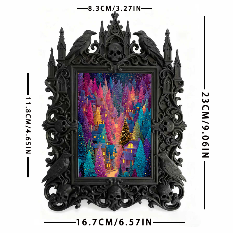 Rare Gothic Dark-style Photo Frame | Vampire Cosplay Wig Shop Display, Photo Ornament, Wall/Table Dual-use, High-gloss Waterproof Frame