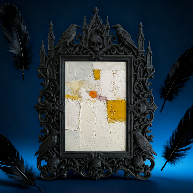 Sleek Gothic Dark-style Photo Frame | Dark Academia Fountain Pen Shop Decor, Photo Ornament, Wall-mountable & Tabletop, Minimalist Waterproo