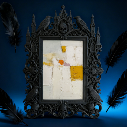 Sleek Gothic Dark-style Photo Frame | Dark Academia Fountain Pen Shop Decor, Photo Ornament, Wall-mountable & Tabletop, Minimalist Waterproo