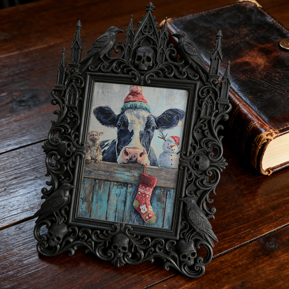 Must-have Gothic Dark-style Photo Frame | Ghost Themed Bed & Breakfast Decor, Photo Ornament, Wall/Table Dual-use, Cozy Waterproof Frame