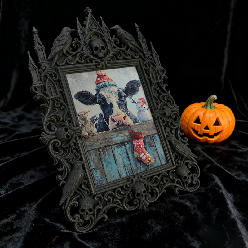 Must-have Gothic Dark-style Photo Frame | Ghost Themed Bed & Breakfast Decor, Photo Ornament, Wall/Table Dual-use, Cozy Waterproof Frame
