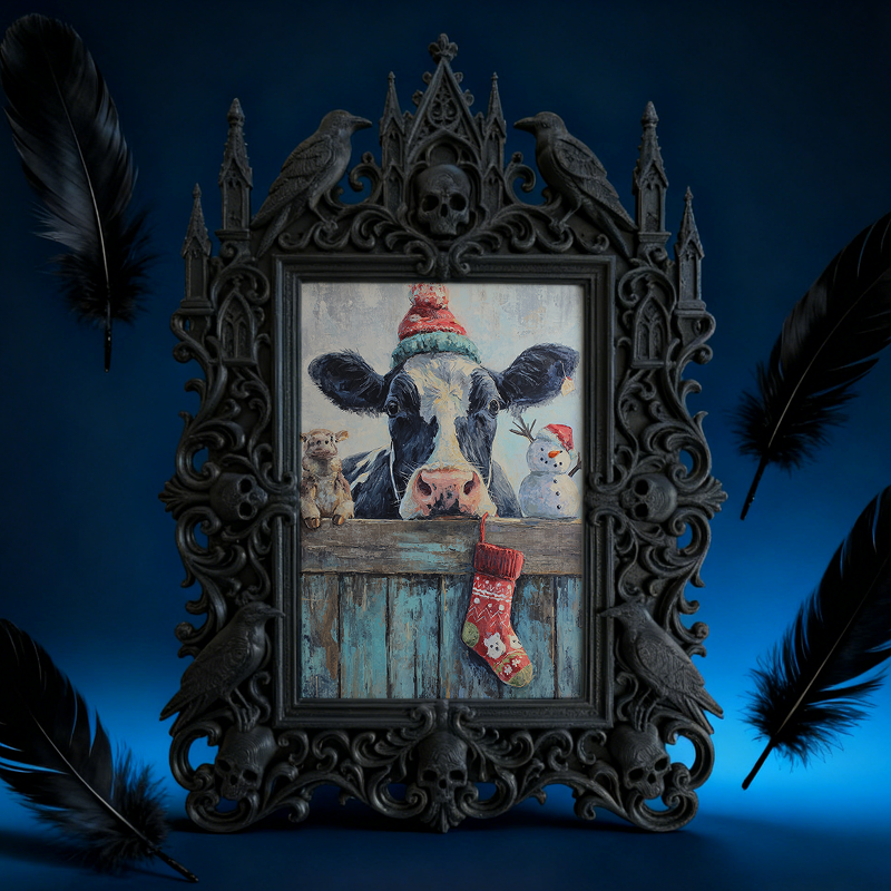 Must-have Gothic Dark-style Photo Frame | Ghost Themed Bed & Breakfast Decor, Photo Ornament, Wall/Table Dual-use, Cozy Waterproof Frame