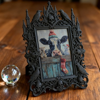 Must-have Gothic Dark-style Photo Frame | Ghost Themed Bed & Breakfast Decor, Photo Ornament, Wall/Table Dual-use, Cozy Waterproof Frame