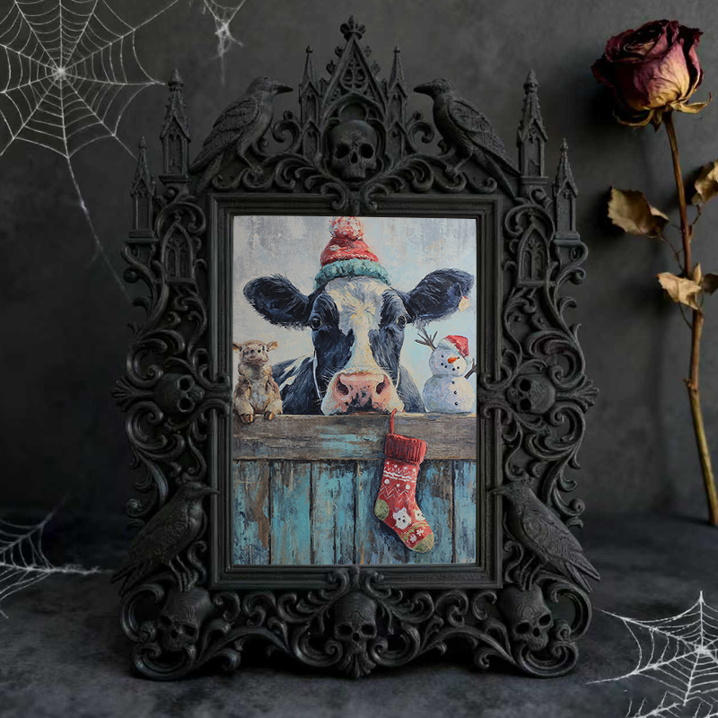 Must-have Gothic Dark-style Photo Frame | Ghost Themed Bed & Breakfast Decor, Photo Ornament, Wall/Table Dual-use, Cozy Waterproof Frame