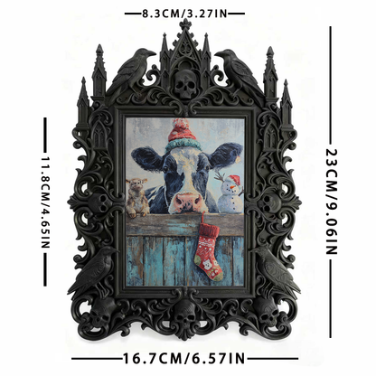 Must-have Gothic Dark-style Photo Frame | Ghost Themed Bed & Breakfast Decor, Photo Ornament, Wall/Table Dual-use, Cozy Waterproof Frame