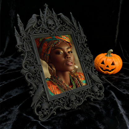 Rare Gothic Dark-style Photo Frame | Dark Fantasy Miniature Figurine Shop Decor, Photo Ornament, Wall-mountable & Tabletop, Collectible Wate