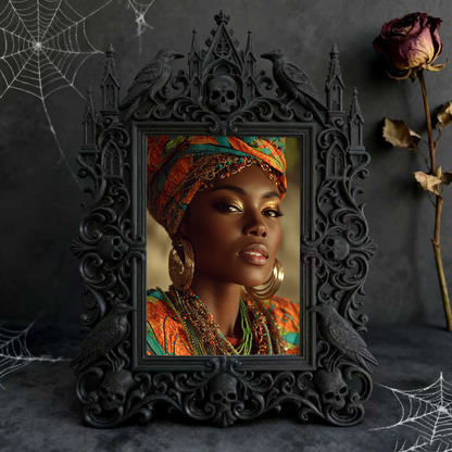 Rare Gothic Dark-style Photo Frame | Dark Fantasy Miniature Figurine Shop Decor, Photo Ornament, Wall-mountable & Tabletop, Collectible Wate