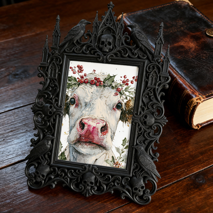 Sleek Gothic Dark-style Photo Frame | Gothic Skincare Handmade Shop Decor, Photo Ornament, Dual-use Display, Non-toxic Waterproof Frame