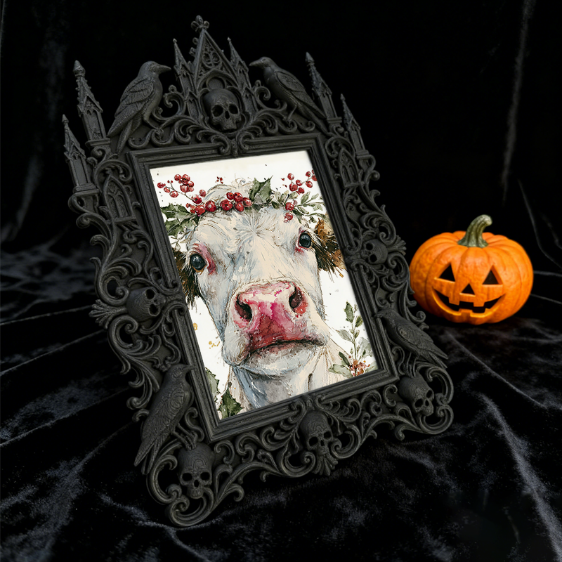 Sleek Gothic Dark-style Photo Frame | Gothic Skincare Handmade Shop Decor, Photo Ornament, Dual-use Display, Non-toxic Waterproof Frame