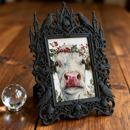 Sleek Gothic Dark-style Photo Frame | Gothic Skincare Handmade Shop Decor, Photo Ornament, Dual-use Display, Non-toxic Waterproof Frame