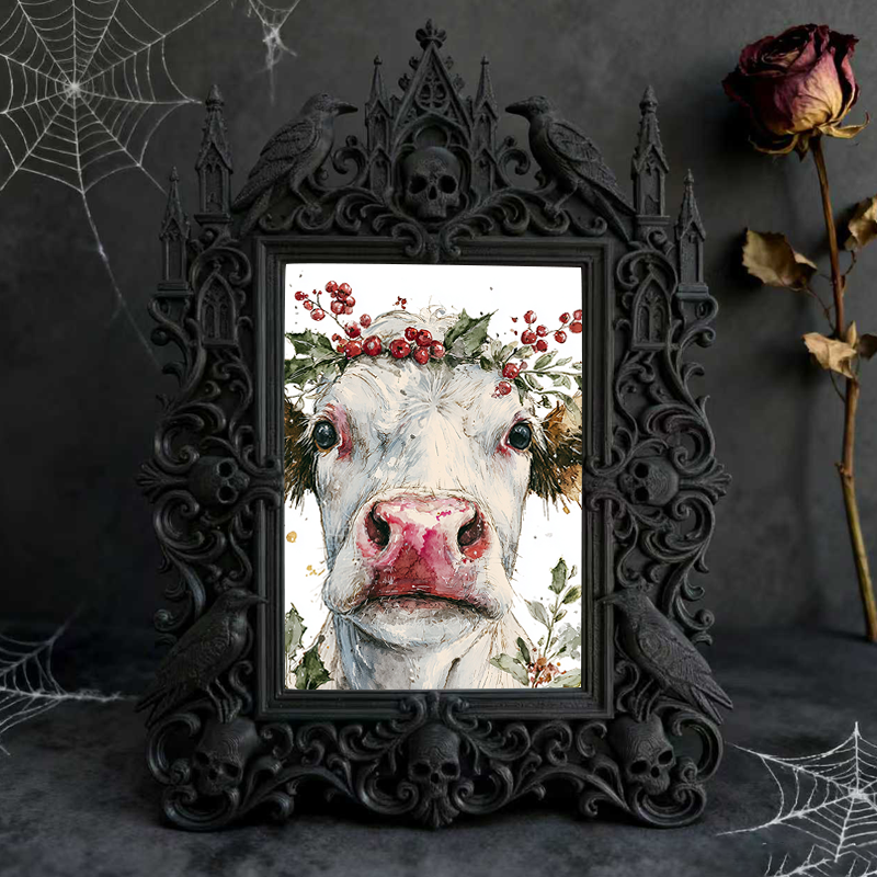 Sleek Gothic Dark-style Photo Frame | Gothic Skincare Handmade Shop Decor, Photo Ornament, Dual-use Display, Non-toxic Waterproof Frame