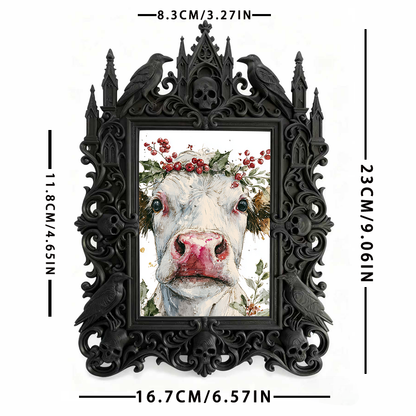 Sleek Gothic Dark-style Photo Frame | Gothic Skincare Handmade Shop Decor, Photo Ornament, Dual-use Display, Non-toxic Waterproof Frame