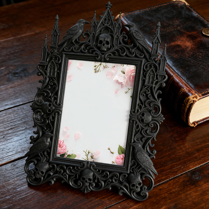 Exclusive Gothic Dark-style Photo Frame | Witchy Tarot Card Deck Shop Decor, Photo Ornament, Wall-mountable & Tabletop, Frosted Waterproof F