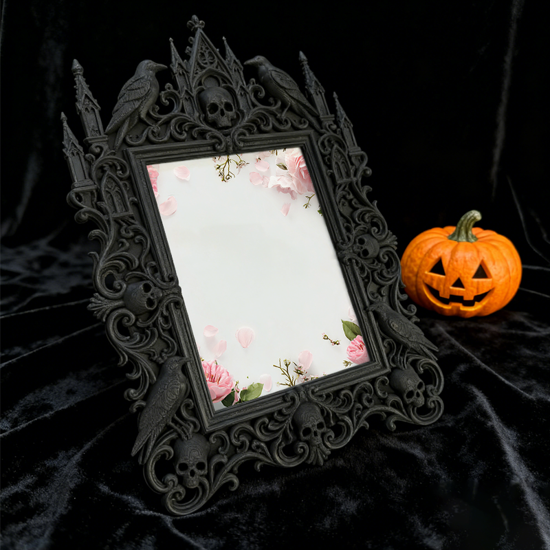 Exclusive Gothic Dark-style Photo Frame | Witchy Tarot Card Deck Shop Decor, Photo Ornament, Wall-mountable & Tabletop, Frosted Waterproof F