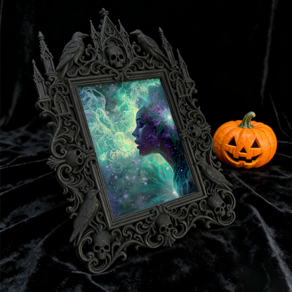 Chic Gothic Dark-style Photo Frame | Gothic Themed Laundry Room Decor, Photo Ornament, Wall/Table Dual-use, Moisture-proof Waterproof Frame