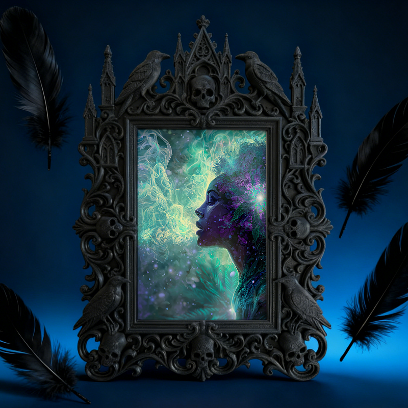 Chic Gothic Dark-style Photo Frame | Gothic Themed Laundry Room Decor, Photo Ornament, Wall/Table Dual-use, Moisture-proof Waterproof Frame