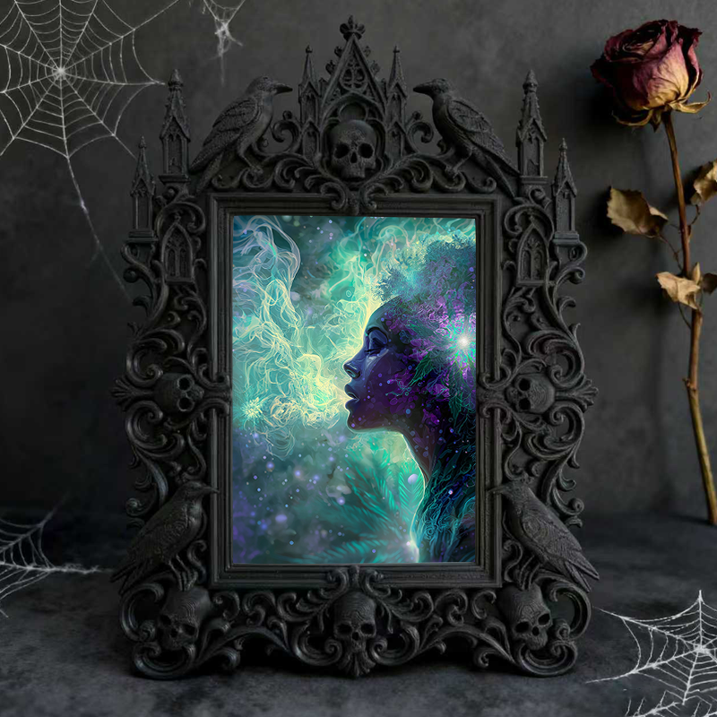Chic Gothic Dark-style Photo Frame | Gothic Themed Laundry Room Decor, Photo Ornament, Wall/Table Dual-use, Moisture-proof Waterproof Frame