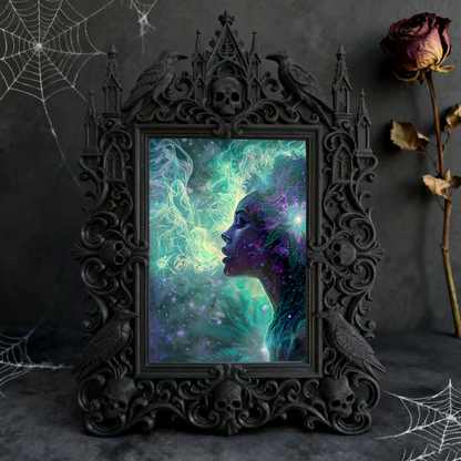 Chic Gothic Dark-style Photo Frame | Gothic Themed Laundry Room Decor, Photo Ornament, Wall/Table Dual-use, Moisture-proof Waterproof Frame