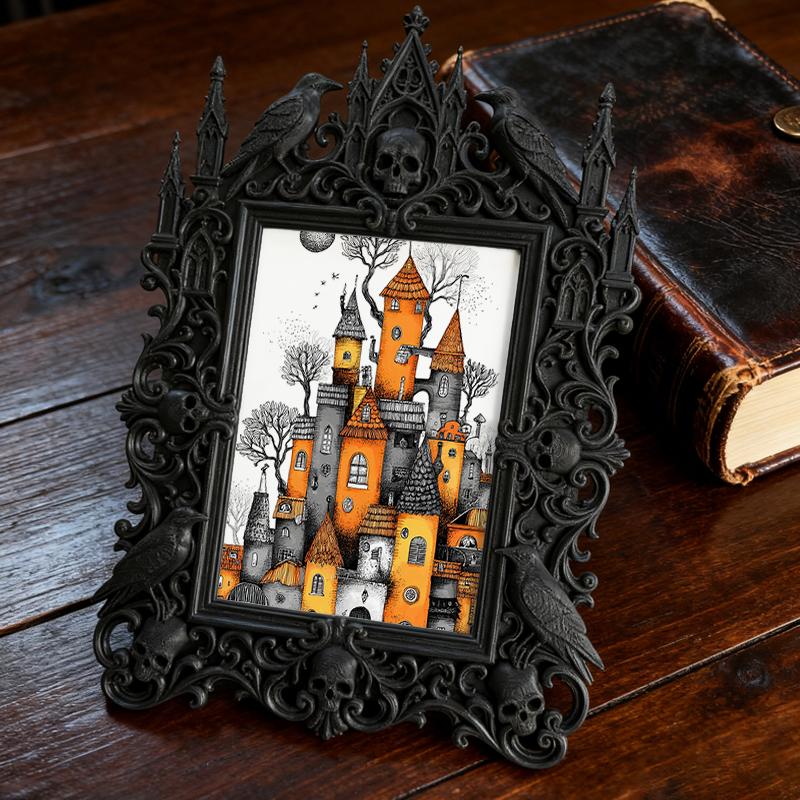 Must-have Gothic Dark-style Photo Frame | Horror Movie Poster Collectors’ Nook Decor, Photo Ornament, Wall-mountable & Tabletop, Display-gra