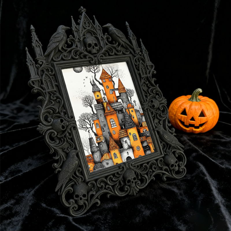 Must-have Gothic Dark-style Photo Frame | Horror Movie Poster Collectors’ Nook Decor, Photo Ornament, Wall-mountable & Tabletop, Display-gra