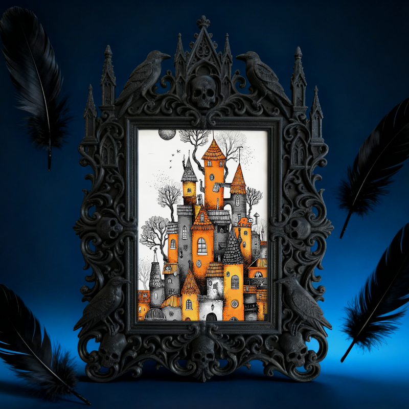 Must-have Gothic Dark-style Photo Frame | Horror Movie Poster Collectors’ Nook Decor, Photo Ornament, Wall-mountable & Tabletop, Display-gra