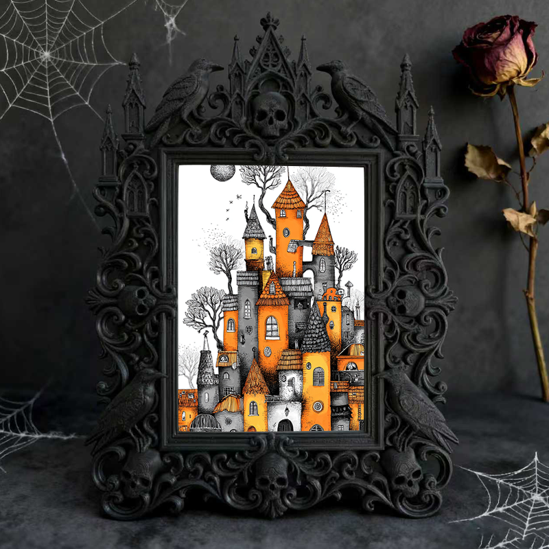 Must-have Gothic Dark-style Photo Frame | Horror Movie Poster Collectors’ Nook Decor, Photo Ornament, Wall-mountable & Tabletop, Display-gra