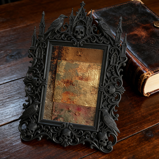 Rare Gothic Dark-style Photo Frame | Vampire Themed Wine Bar Decor, Photo Ornament, Dual-use Display, Elegant Waterproof Plastic Frame