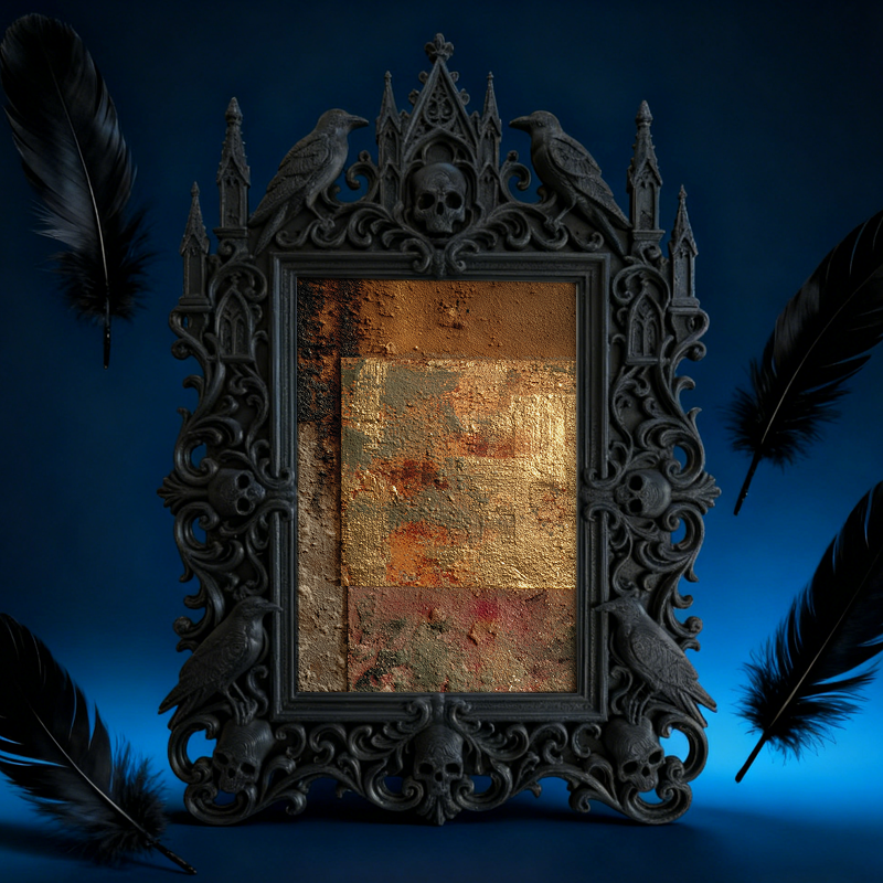 Rare Gothic Dark-style Photo Frame | Vampire Themed Wine Bar Decor, Photo Ornament, Dual-use Display, Elegant Waterproof Plastic Frame