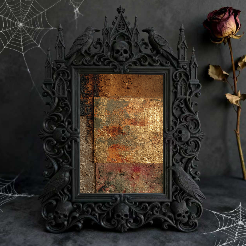 Rare Gothic Dark-style Photo Frame | Vampire Themed Wine Bar Decor, Photo Ornament, Dual-use Display, Elegant Waterproof Plastic Frame