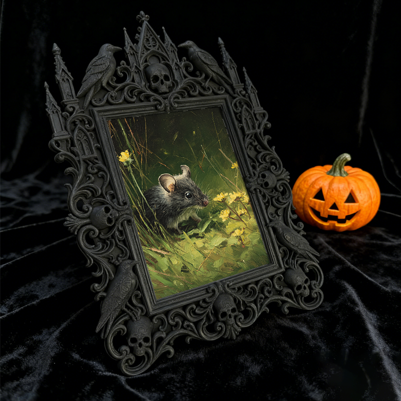 Chic Gothic Dark-style Photo Frame | Gothic Pet Collar Handmade Shop Decor, Photo Ornament, Wall-mountable & Tabletop, Cute Waterproof Frame